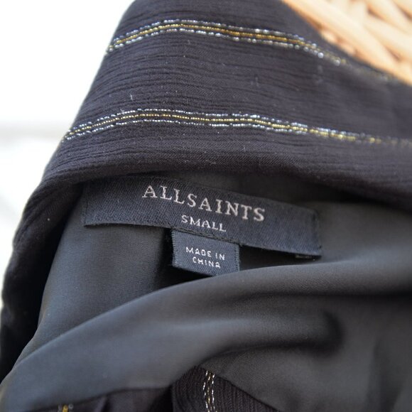 All Saints Keri Stripe Shirt Tunic Sz S - Picture 4 of 8